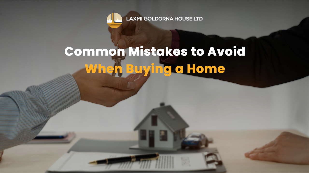 Close-up of key handover between two individuals with a miniature house and documents in the background, highlighting common mistakes to avoid when buying a home