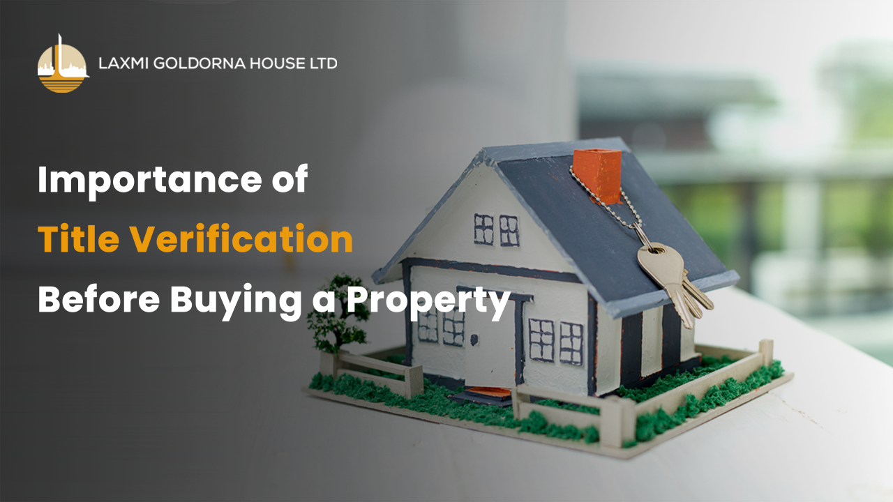 Miniature house model with keys on the roof symbolizing verified property ownership, highlighting the importance of title verification before buying property in India