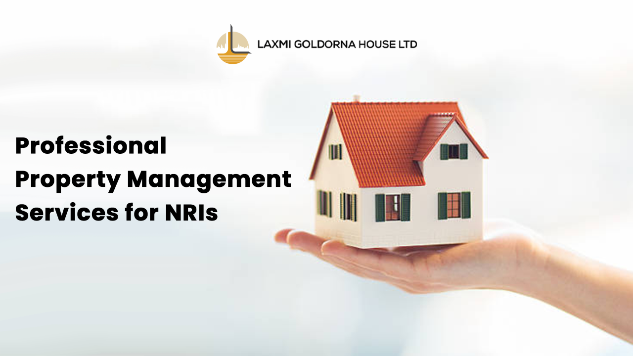 Hand holding a miniature house model representing professional property management services for NRIs investing in Ahmedabad real estate