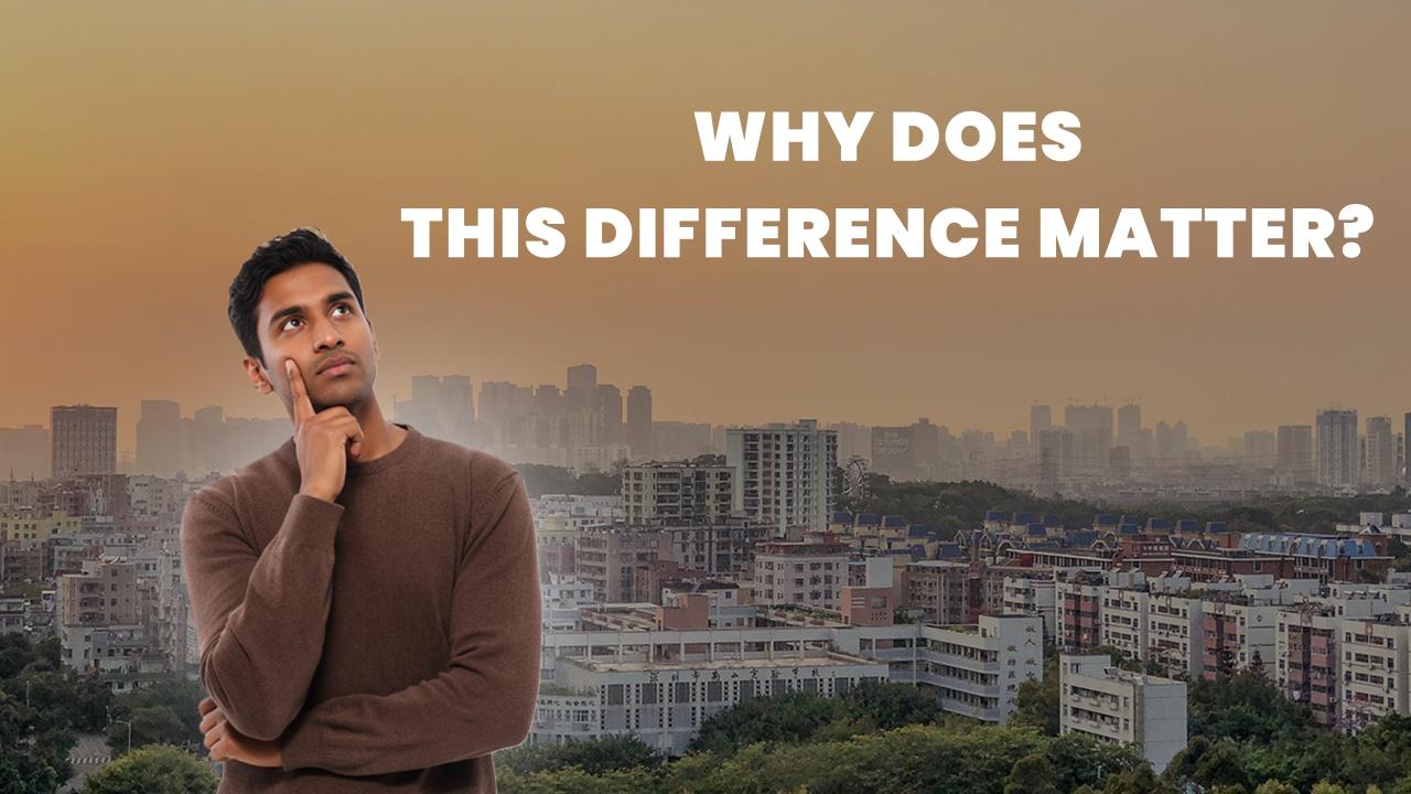 Thoughtful man standing against an urban skyline at sunset, symbolizing the importance of understanding PLC charges variation based on location, city type, and floor level in real estate.