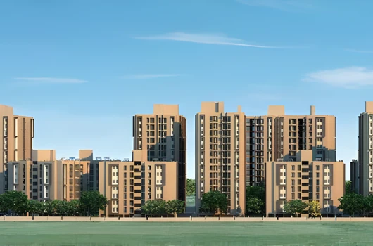 1 BHK flat in Narol Ahmedabad featuring modern residential buildings, affordable housing project, and well-planned community with essential amenities under Laxmi Nivas