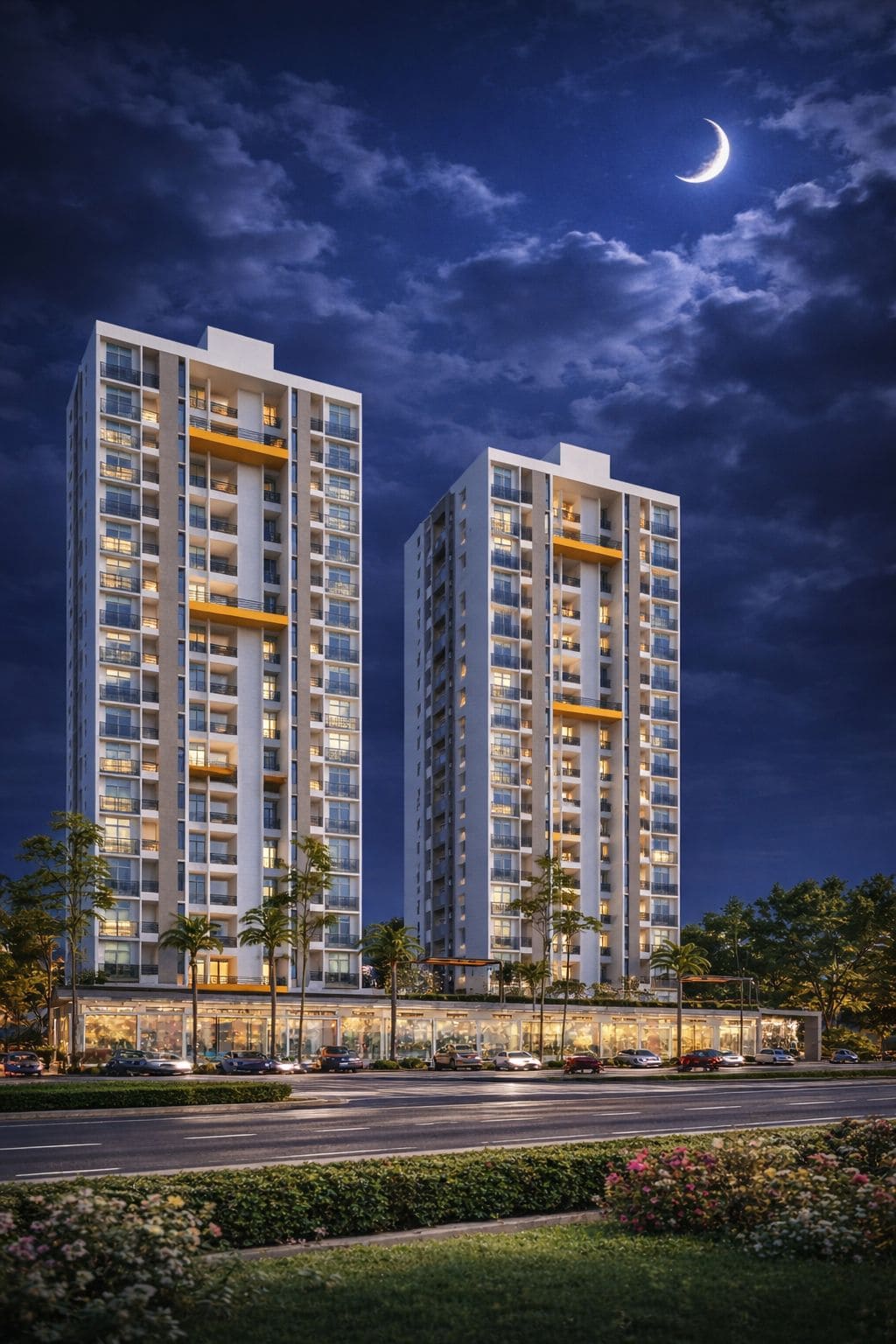 Laxmi Aashiyana towers and landscaped garden at Narol, Ahmedabad — 2 BHK ready to move flats