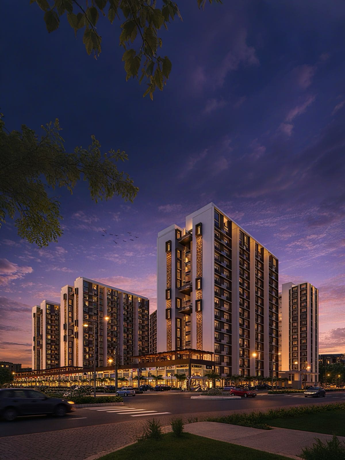 Laxmi Eternia 3 BHK towers on the Narol–Aslali Highway, Ahmedabad
