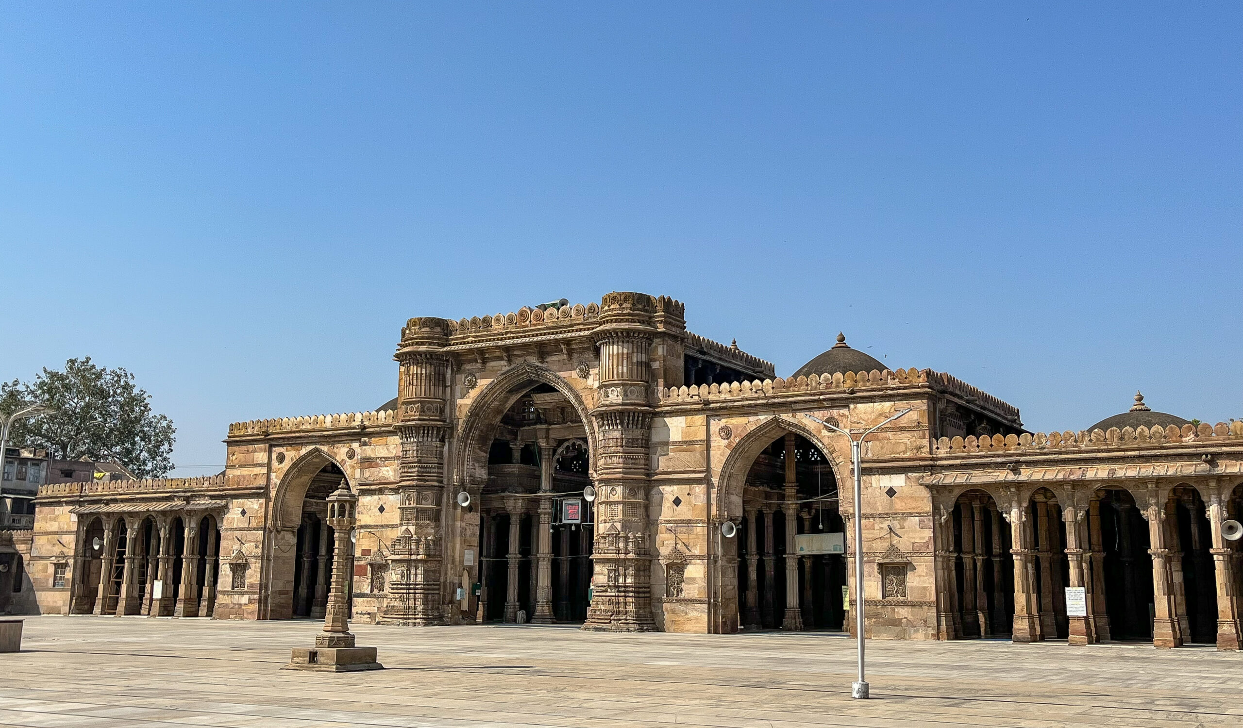 Jama Masjid Ahmedabad historic mosque courtyard showcasing heritage architecture in Ahmedabad, reflecting cultural richness and affordable cost of living in Ahmedabad