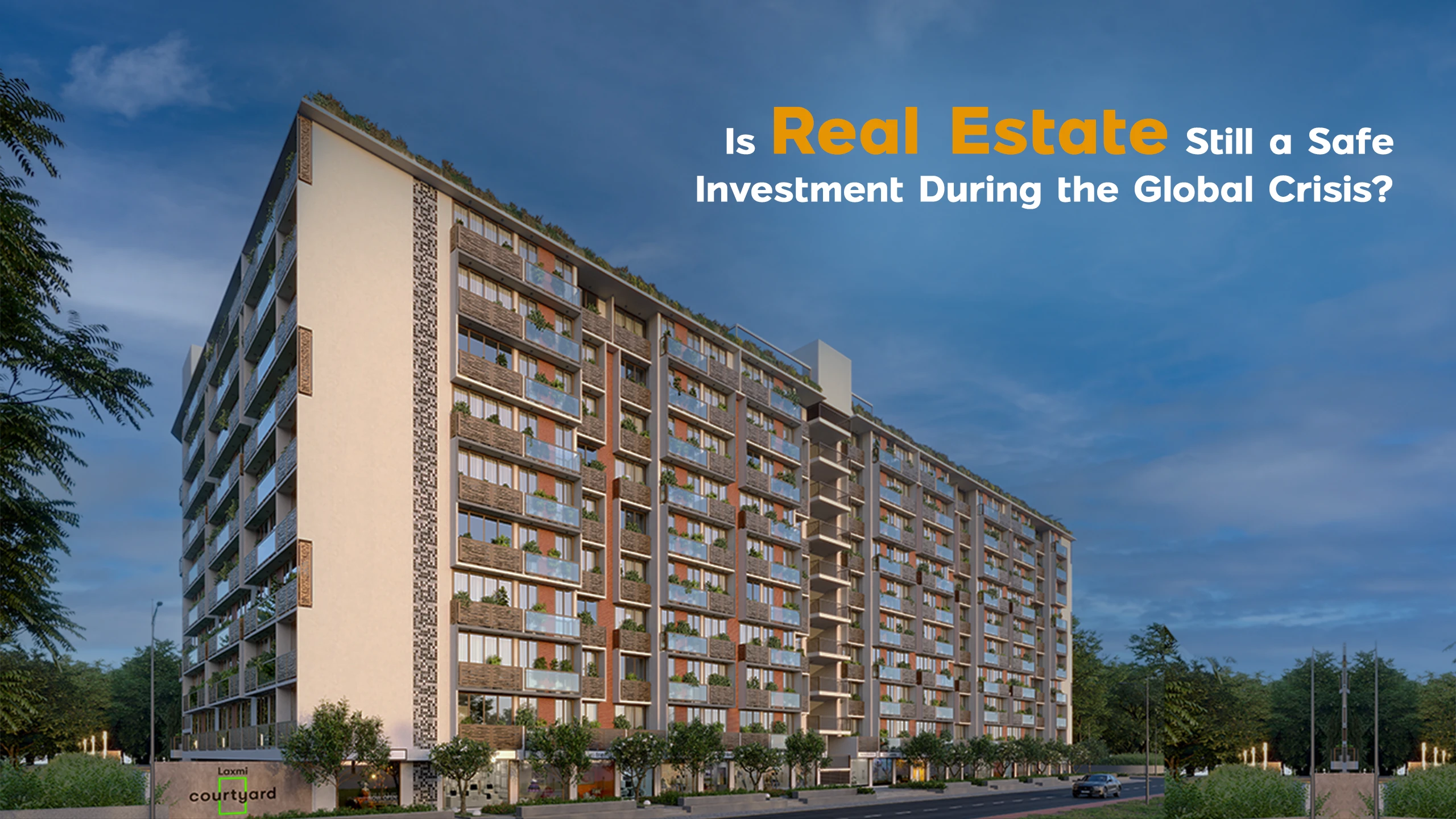 Iran-Israel war impact on Indian real estate showing modern residential apartment building, representing property as a safe investment during global crisis and rising prices in India 2026.