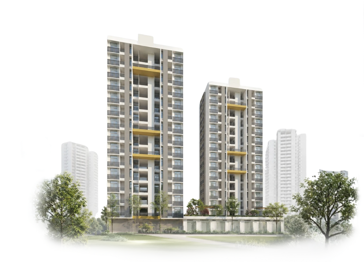 Modern luxury residential apartment towers by Laxmi Group, trusted real estate developers and builders in Ahmedabad